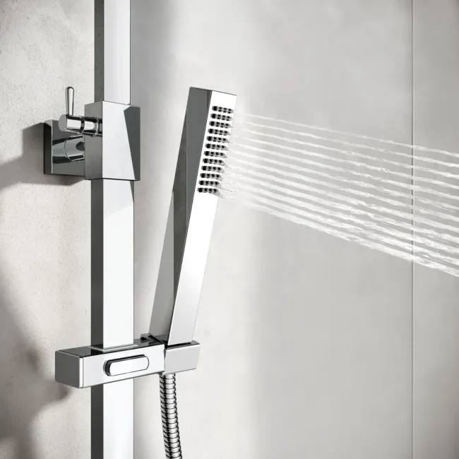 Chrome Square Thermostatic Shower