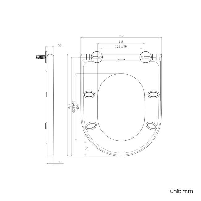 Denver Soft Close Seat for Comfort Height Back To Wall Toilet