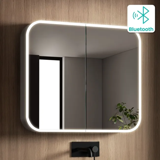 Willow Illuminated LED Mirror Cabinet With BLUETOOTH Speaker & USB Port 700x800mm