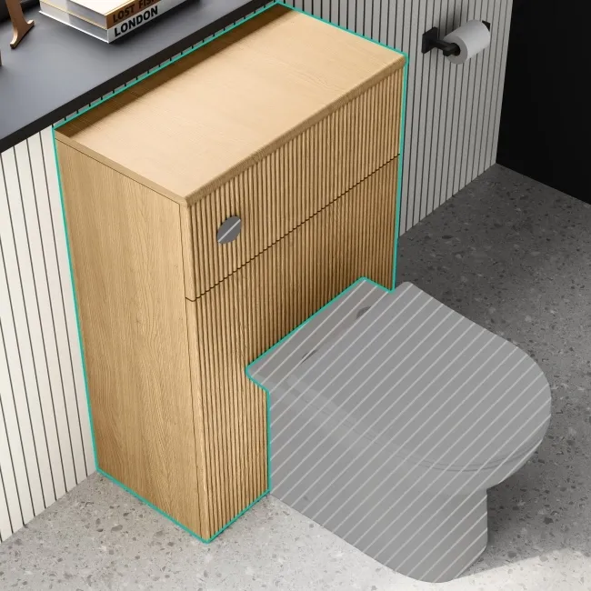 Sicily Fluted Country Oak 600 Toilet Unit