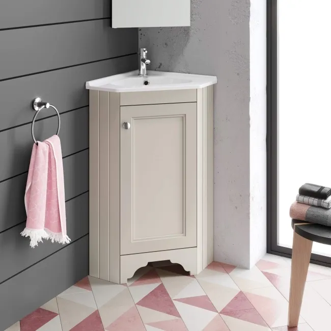 Lucia Chalk White Corner Basin Vanity 400mm