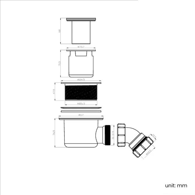Berlin Rectangular Dark Grey Slate Effect SMC Composite Shower Tray 1100x700mm