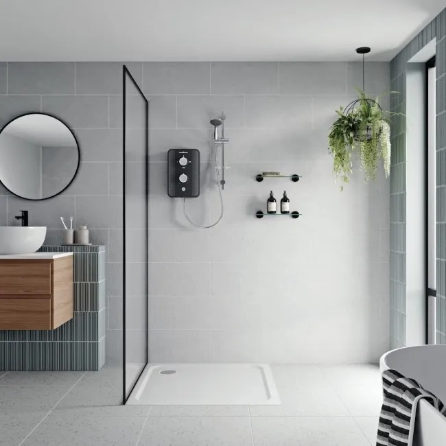 Gainsborough Slim Duo Electric Shower Piano Black 9.5KW
