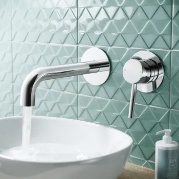 Selma Chrome Wall Mounted Basin Mixer Tap