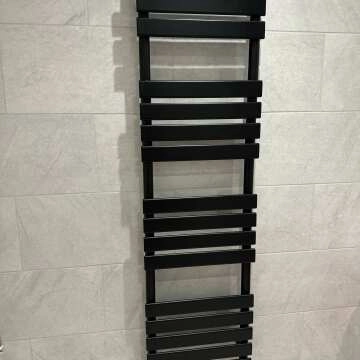 Faro Matt Black Double Flat Panel Vertical Radiator 1800x560mm