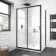London Matt Black 6mm Sliding Shower Enclosure 1100x700mm