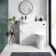 Quartz Gloss White Combination Vanity Basin and Austin Toilet 950mm - Black Accents