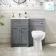 Milos Fog Grey Combination Vanity Basin and Austin Toilet 1000mm - Chrome Handles