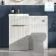 Havana Fluted Coastal White Basin Vanity and Back To Wall Toilet Unit 1000mm (Excludes Toilet) - Brushed Brass Accents