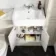 Monaco Chalk White Combination Vanity Basin with Marble Top & Hudson Toilet with Wooden Seat 1200mm
