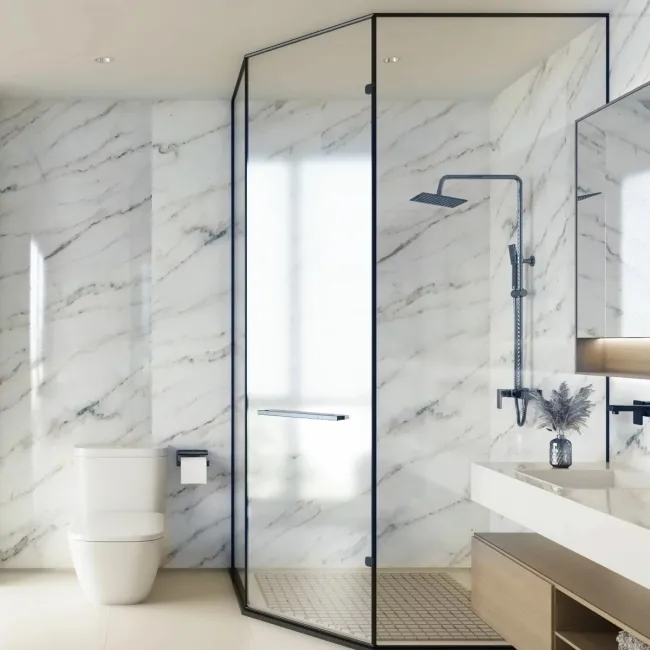 Trepanel Aqua Luxe® Gold Subtle Marble Effect Embossed Gloss SPC XXL Wall Panel