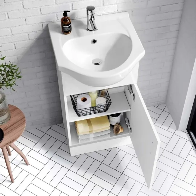 Quartz Gloss White Combination Vanity Basin and Houston Toilet 950mm