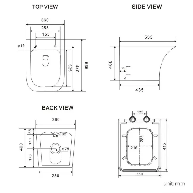 Quartz Gloss White Combination Vanity Basin and Houston Toilet 950mm