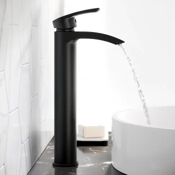 Spey Matt Black High Rise Basin Mixer Tap