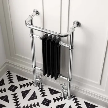Black Traditional 4 Column Towel Radiator