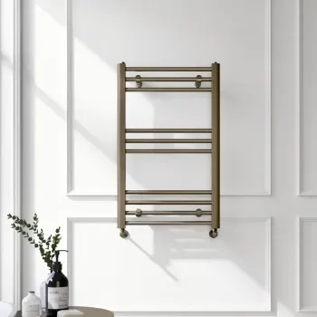 Barcelona Antique Gold Straight Heated Towel Rail 800x500mm