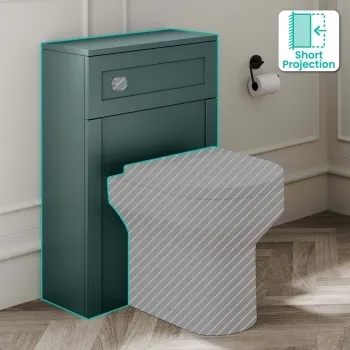 Milos Mystic Green Slimline Back To Wall Toilet Unit 500mm