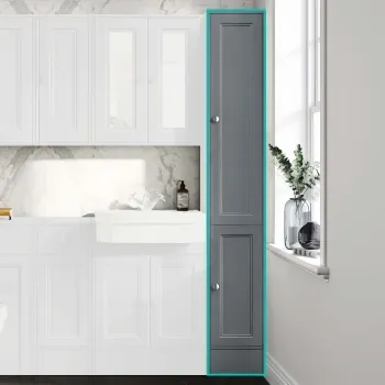 Monaco Dove Grey Floor Standing Tall Cabinet Unit 1900x300mm