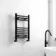 Barcelona Matt Black Straight Heated Towel Rail 650x400mm