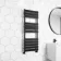 Santorini Matt Black Flat Panel Heated Towel Rail 1200x450mm