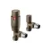 Antique Gold Thermostatic Angled Radiator Valve (Pair) Standard 15mm