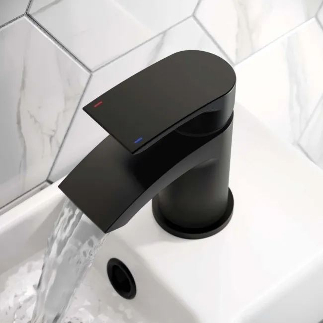 Severn Matt Black Cloakroom Basin Mixer Tap