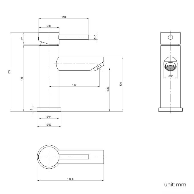 Alyn Gunmetal Grey Basin Mixer Tap