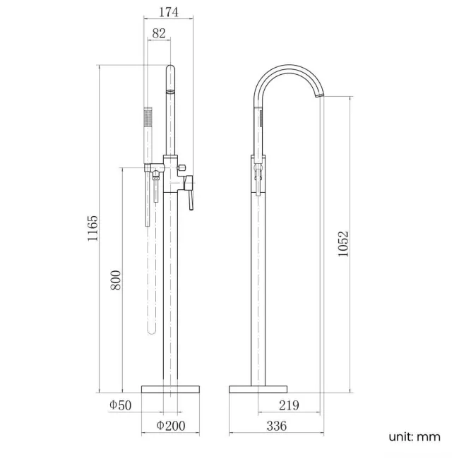 Trent Matt Black Freestanding Bath Shower Mixer Tap