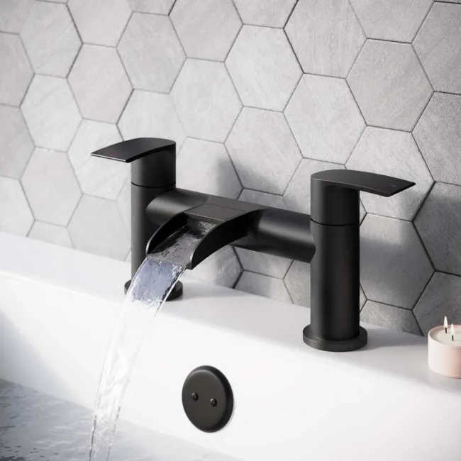 Eden Matt Black Waterfall Bath Filler