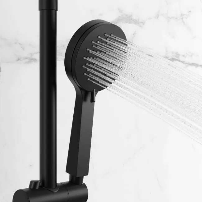 Ballina Premium Cool Touch Matt Black Round Thermostatic Shower with Large 250mm Head