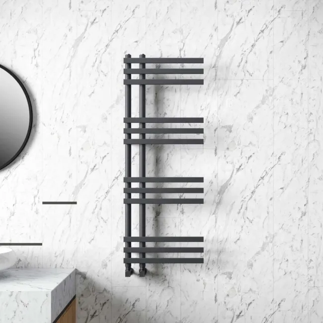 Madrid Anthracite Designer Heated Towel Rail 1200x450mm