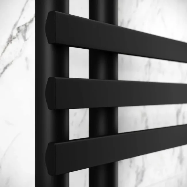 Madrid Matt Black Designer Heated Towel Rail 1200x600mm