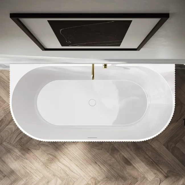 Barnet 1700mm Fluted Back To Wall Bath