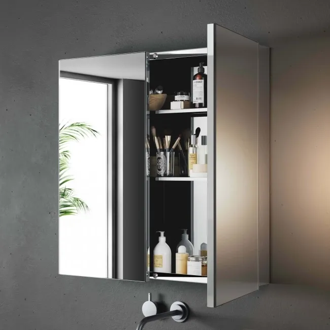 Elena Stainless Steel Mirror Cabinet 600x600mm
