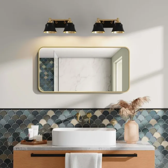 Olivia Brushed Brass Rectangular Bathroom Mirror 500x1000mm