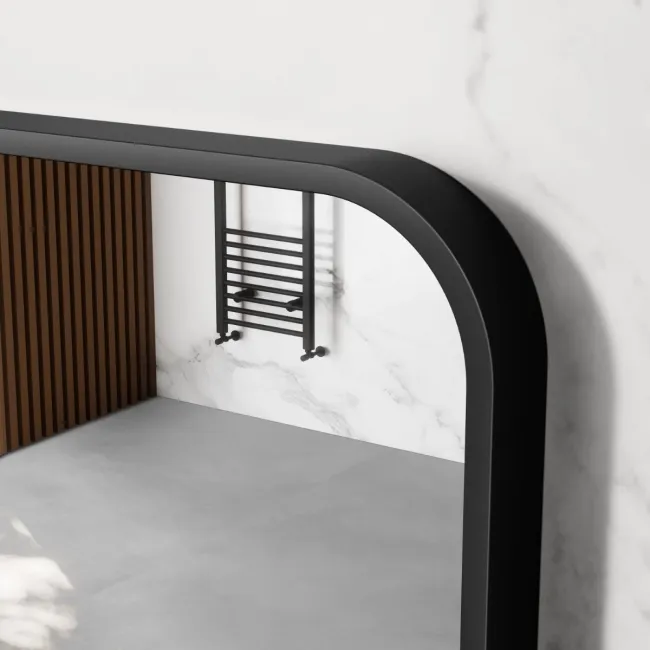 Essence Black Framed Rectangular Bathroom Mirror 600x1200mm