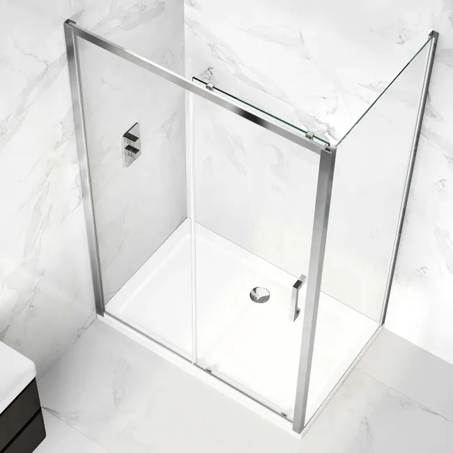 Hamburg Easy Clean 8mm Sliding Shower Enclosure 1200x760mm - Easy Fix Feature