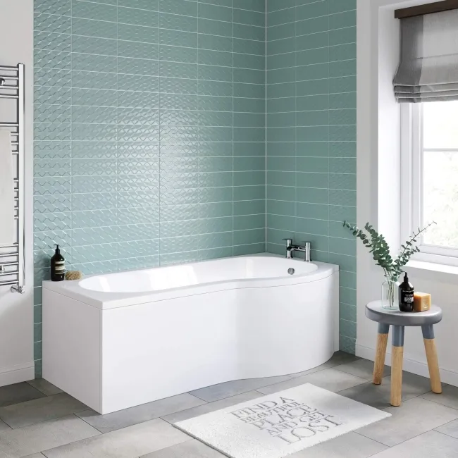 P Shaped 1700 Bath with Front Panel - Right Handed