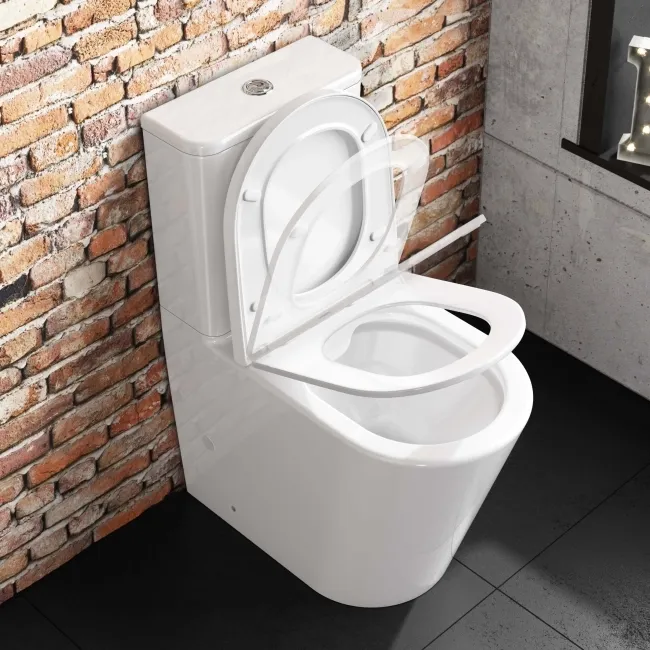 Boston Rimless Comfort Height Close Coupled Toilet With Premium Soft Close Seat
