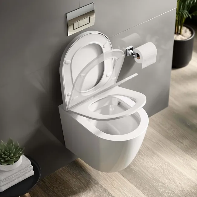Utah Rimless Wall Hung Toilet With Premium Soft Close Seat