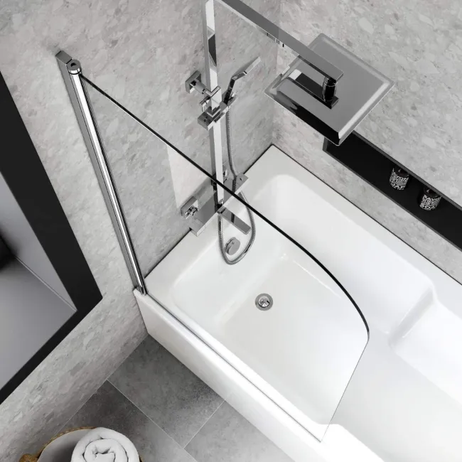 Dover 1600x750 Keyhole Shower Bath & 6mm Easy Clean Screen