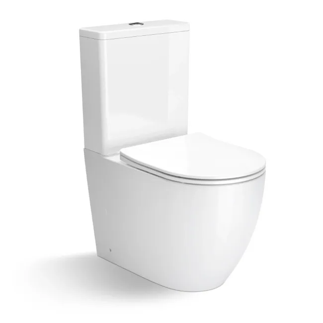 Utah Rimless Close Coupled Toilet With Premium Soft Close Slim Seat