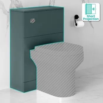 Midnight Green Slimline Back To Wall Toilet Unit 500mm