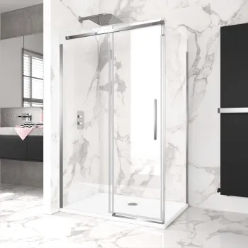 Stockholm Easy Clean 8mm Frameless Sliding Shower Enclosure 1200x800mm