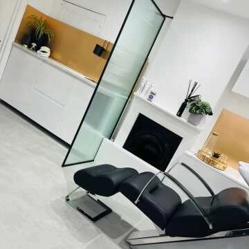 Munich Fluted Effect Matt Black Framed Easy Clean 8mm Wet Room Shower Glass Panel 800mm