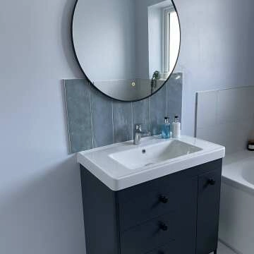  Mollie Black Framed Round Backlit llluminated LED Mirror 800mm 