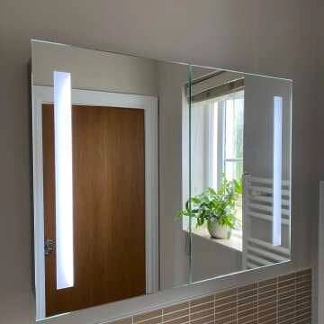 Emielia Battery Operated Illuminated LED Mirror Cabinet 600x800mm