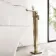 Soar Brushed Brass Freestanding Bath Shower Mixer Tap