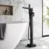 Ribble Matt Black Freestanding Bath Shower Mixer Tap