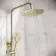 Ballina Round Brushed Brass Thermostatic Bath Filler Shower Set
